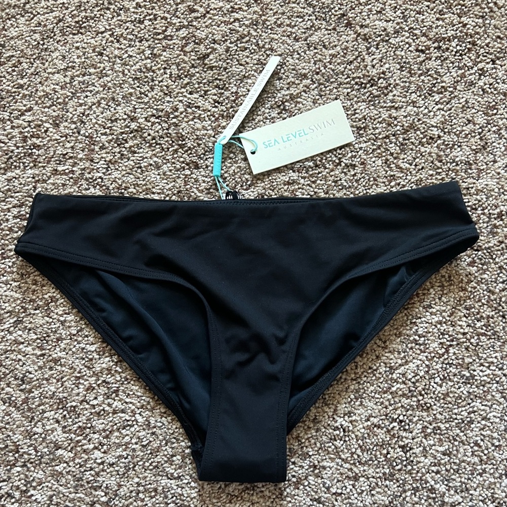 Sea Level Swim Black Bikini Bottoms